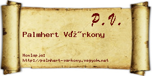 Palmhert Várkony névjegykártya